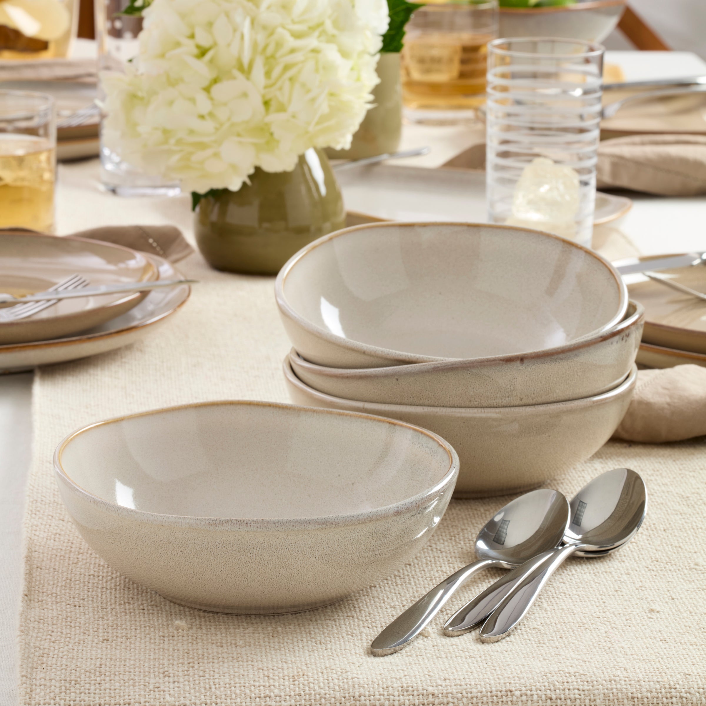 Organic Shades Oatmeal 12-Piece Dinnerware Set - Image 5