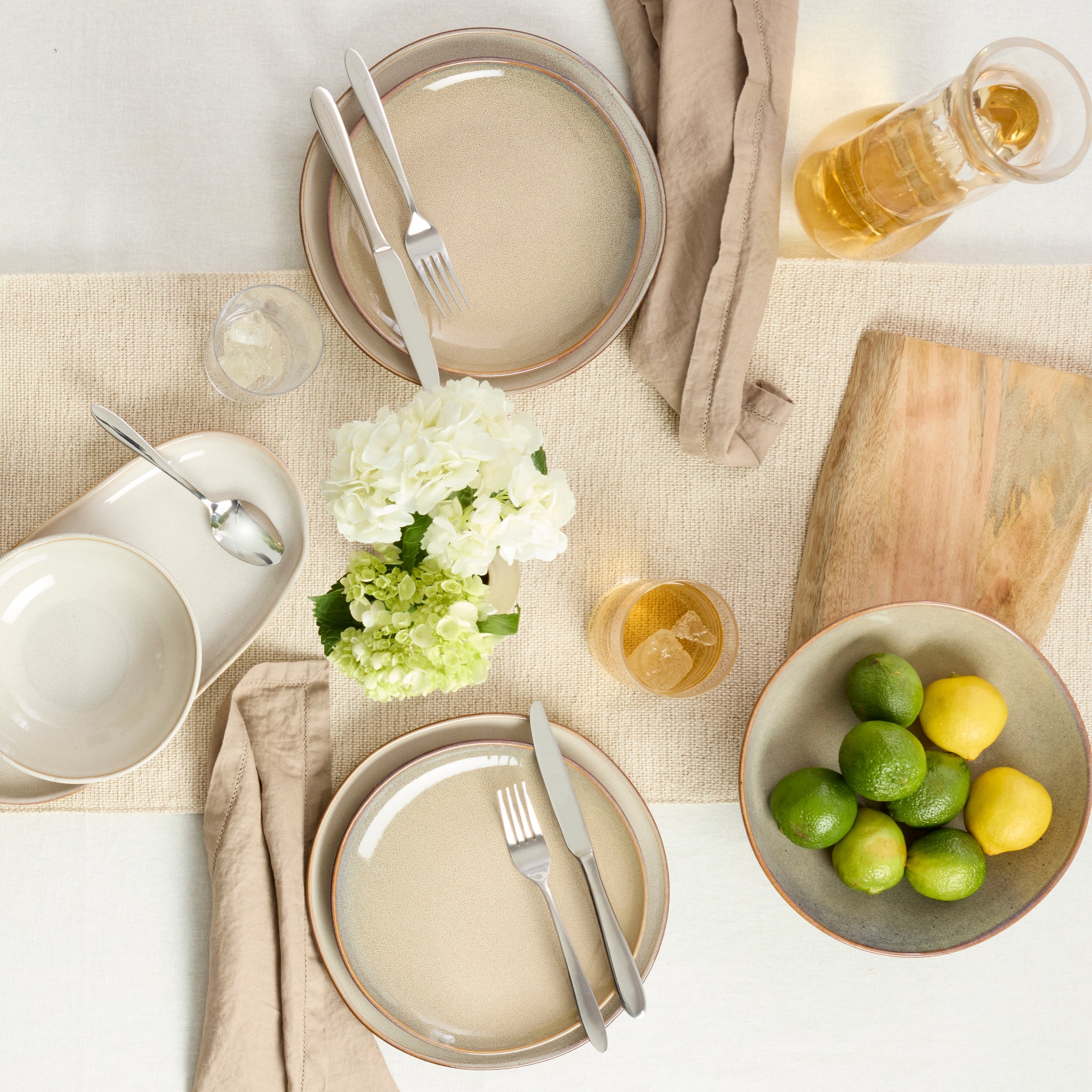 Organic Shades Oatmeal 12-Piece Dinnerware Set - Image 3