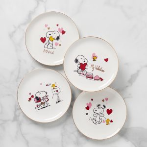 Snoopy Valentine's Day Accent Plates, Set of 4