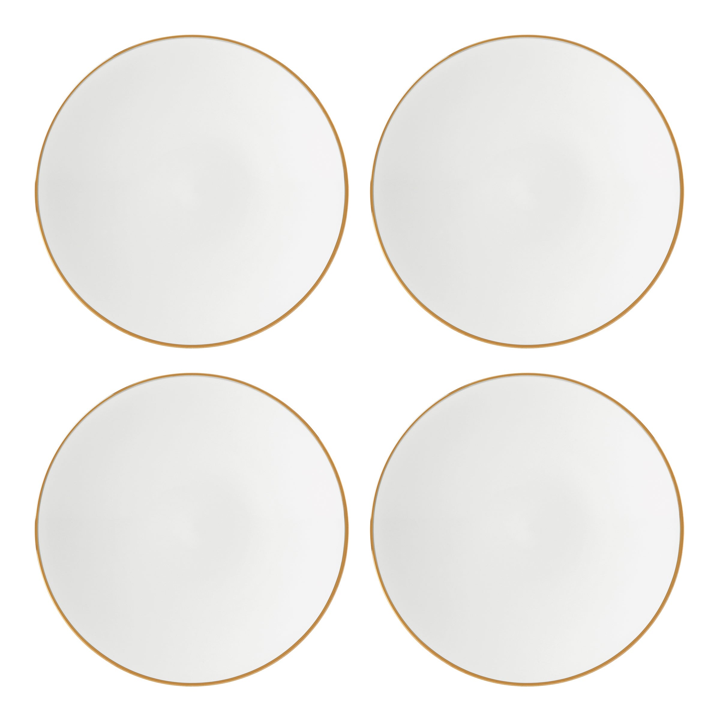 Trianna White Coupe Salad Plates, Set of 4