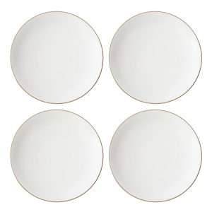 Trianna White Coupe Dinner Plates, Set of 4