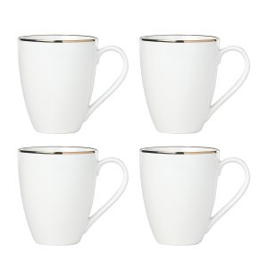 Trianna White Mugs, Set of 4