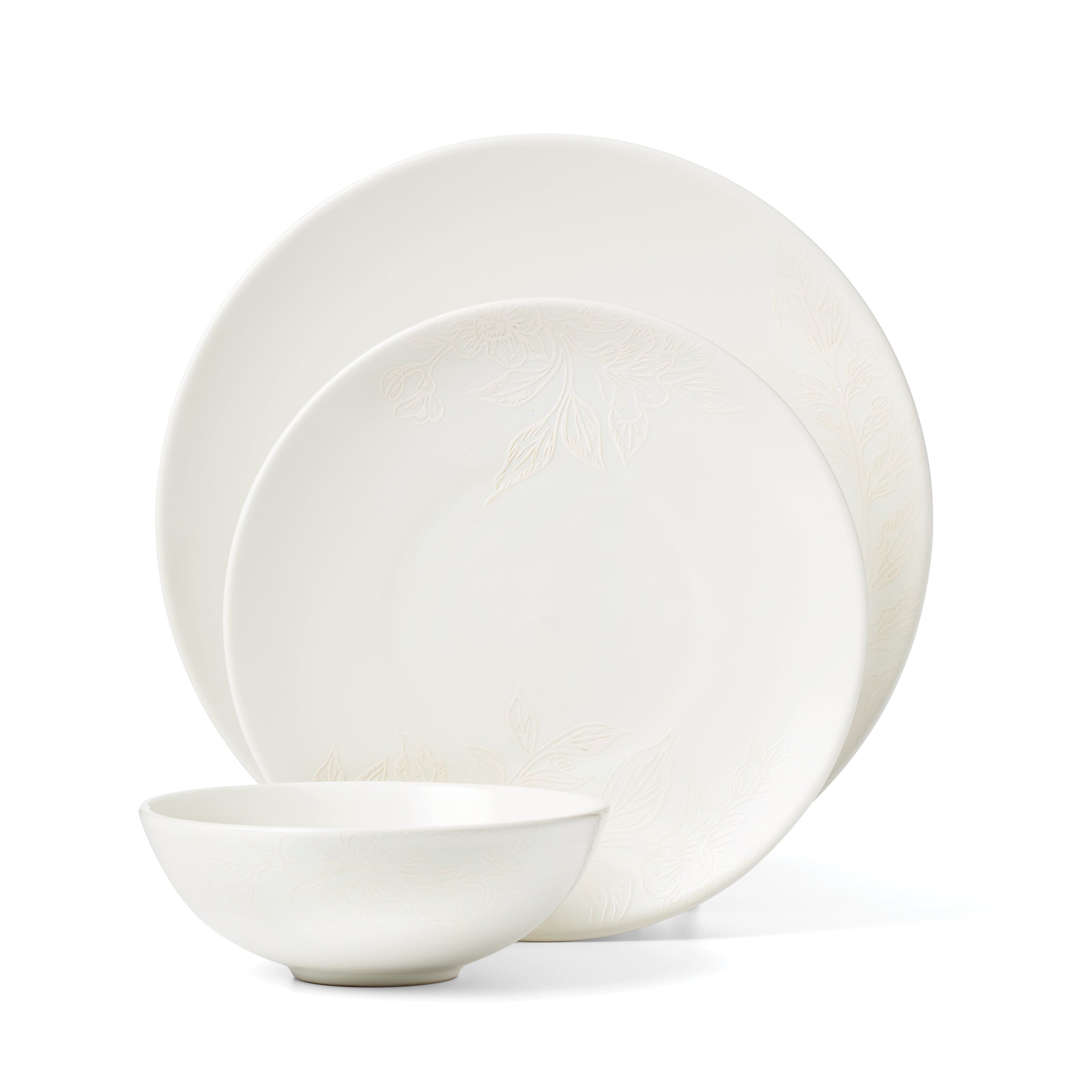 Roseto White 12-Piece Dinnerware Set - Image 2