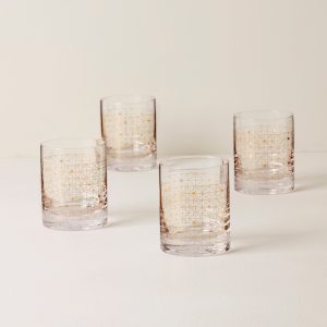 Tuscany Classics Gold Dust Double Old-Fashioned Glasses, Set of 4