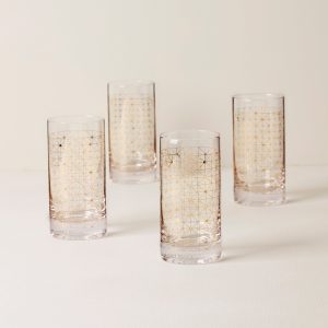 Tuscany Classics Gold Dust Highball Glasses, Set of 4