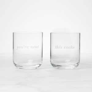 This Rocks & You're Neat Double Old-Fashioned Glasses, Set of 2