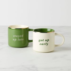 Two of a Kind Got Up Early & Stayed Up Late Mugs, Set of 2