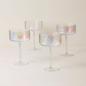 Tuscany Classics Iridescent Coupe Glasses, Set of 4