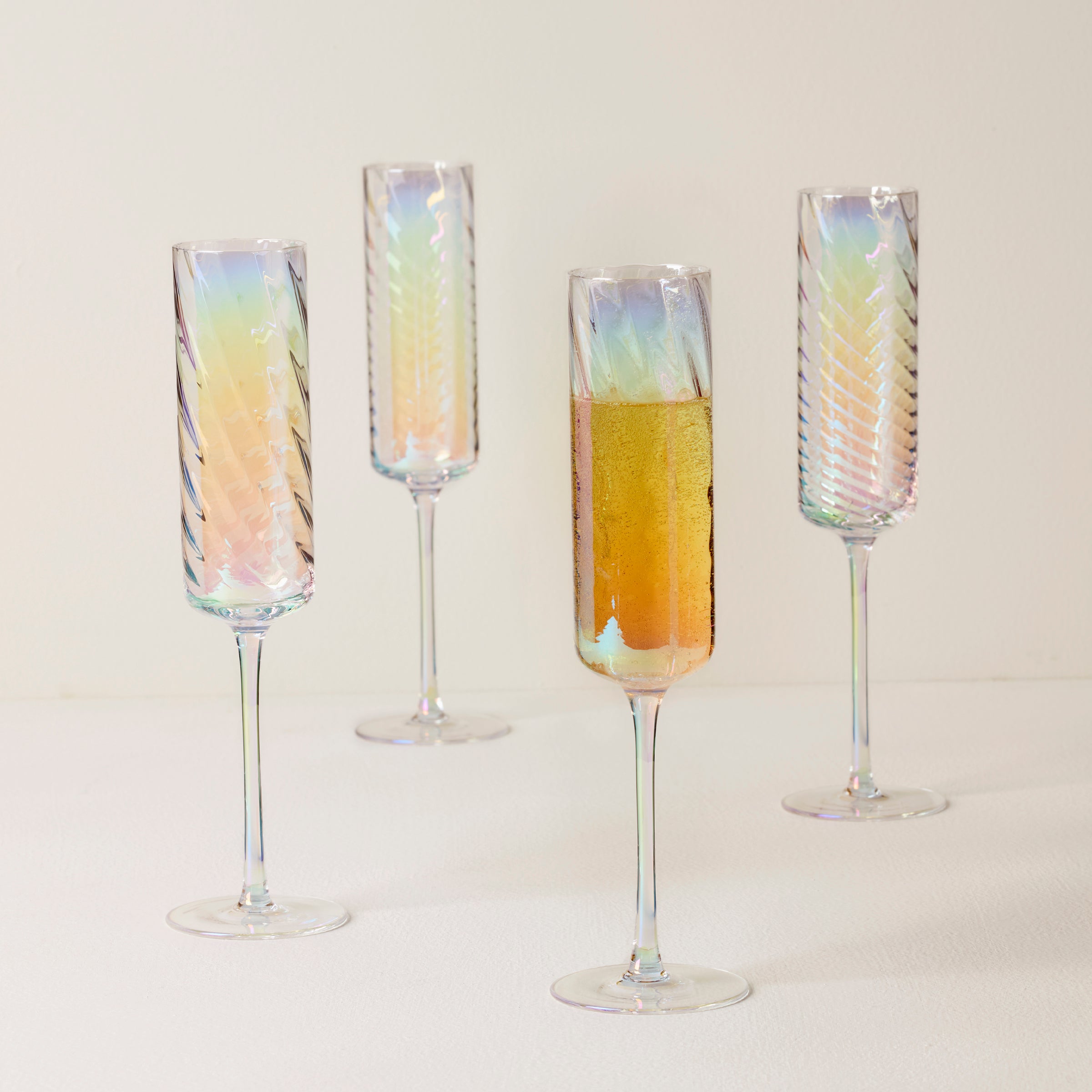 Tuscany Classics Iridescent Flute Glasses, Set of 4 - Image 2