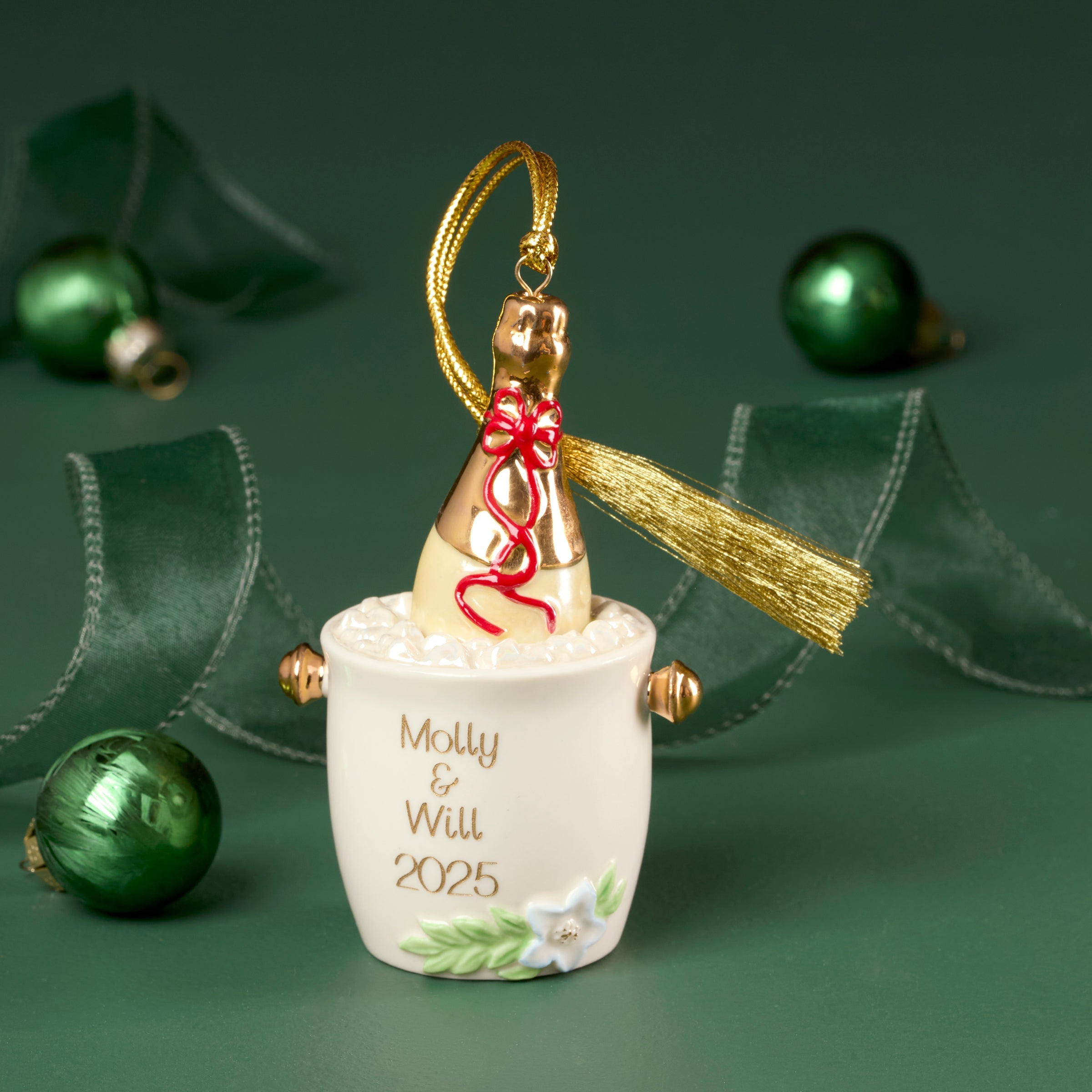 Personalized Champagne Bucket Ornament - Image 2