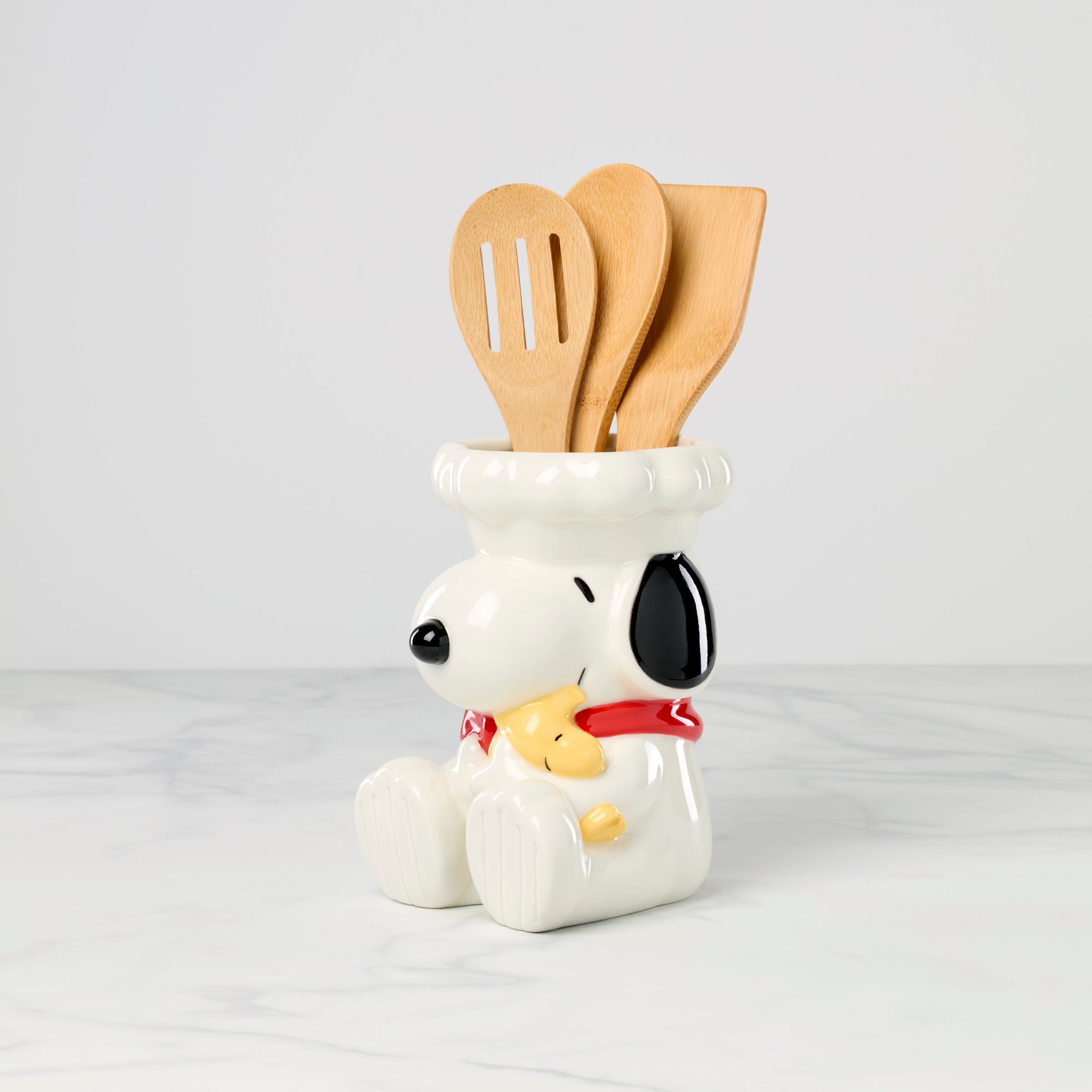Chef Snoopy Figural Utensil Crock 4-Piece Set - Image 2