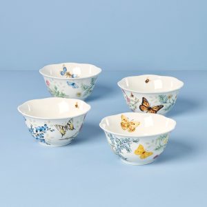 Butterfly Meadow Herbs Rice Bowls, Set of 4