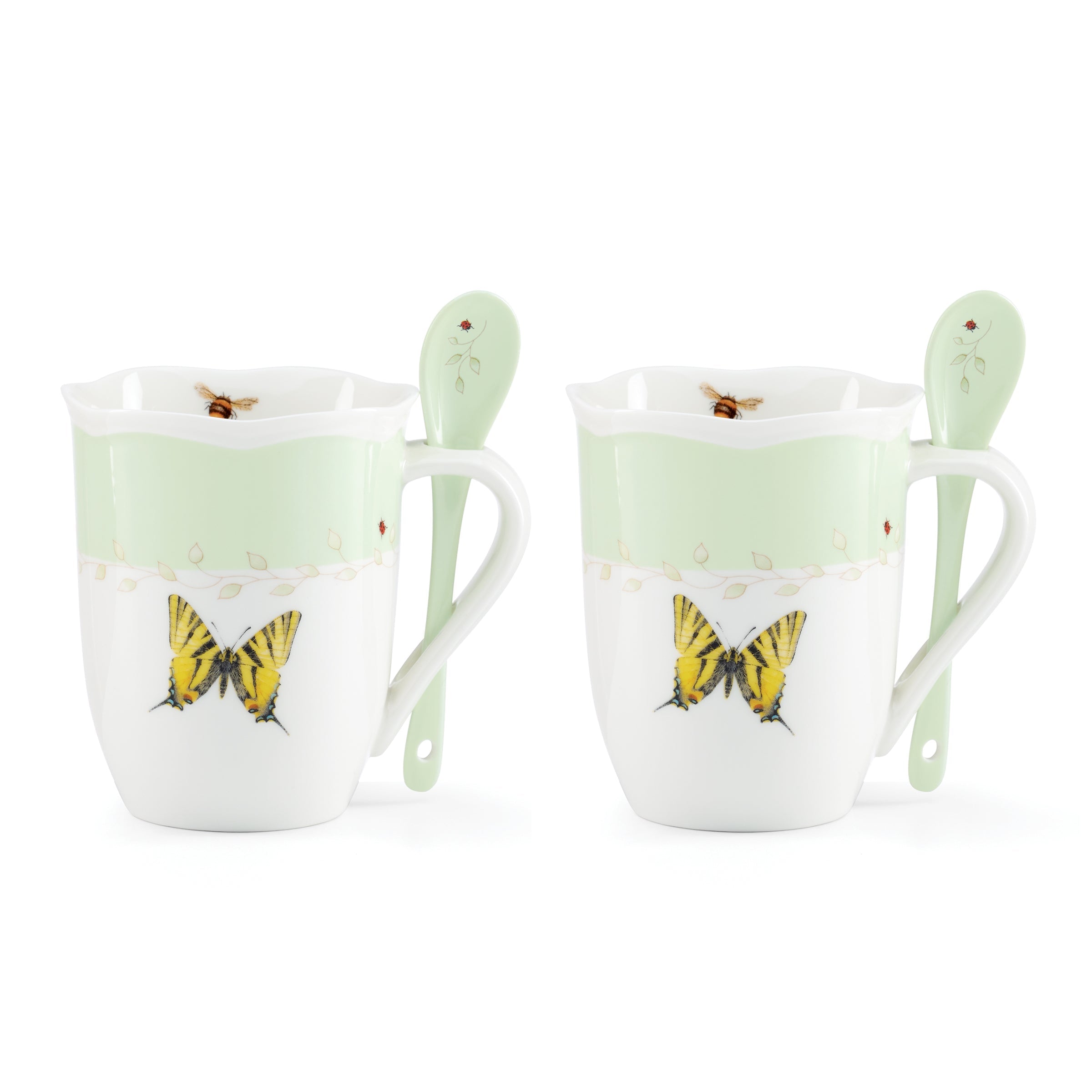 Butterfly Meadow Color Mugs with Spoons, Set of 8 - Image 8