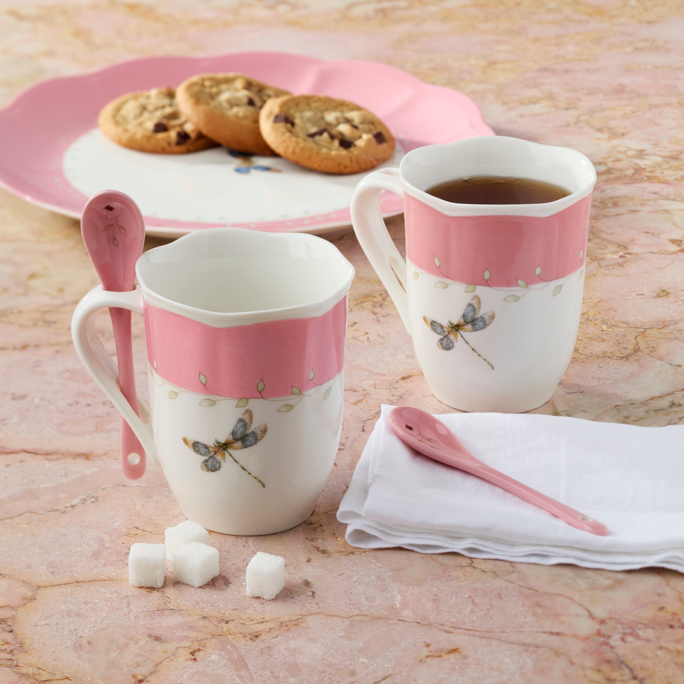 Butterfly Meadow Color Mugs with Spoons, Set of 8 - Image 5