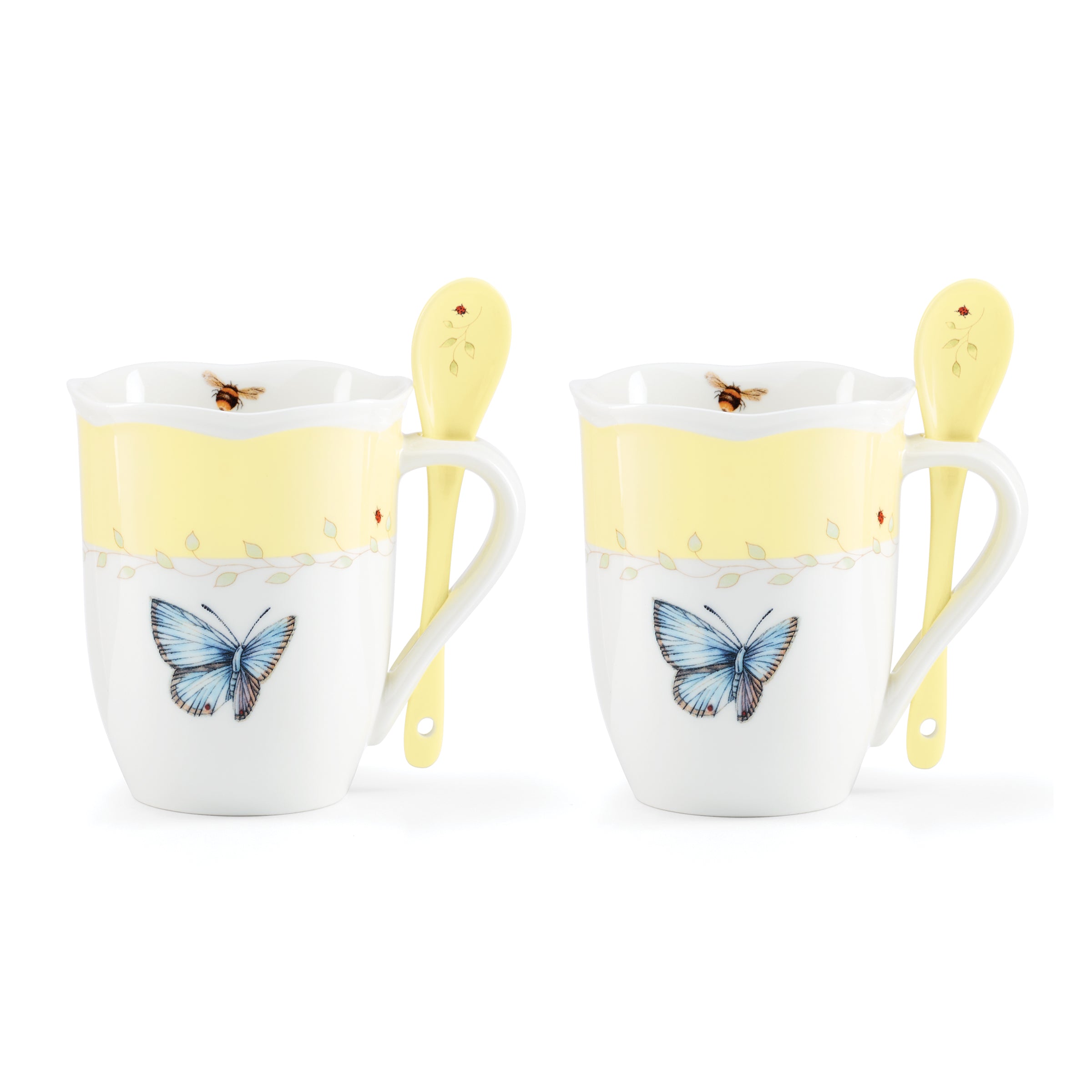 Butterfly Meadow Color Mugs with Spoons, Set of 8 - Image 10