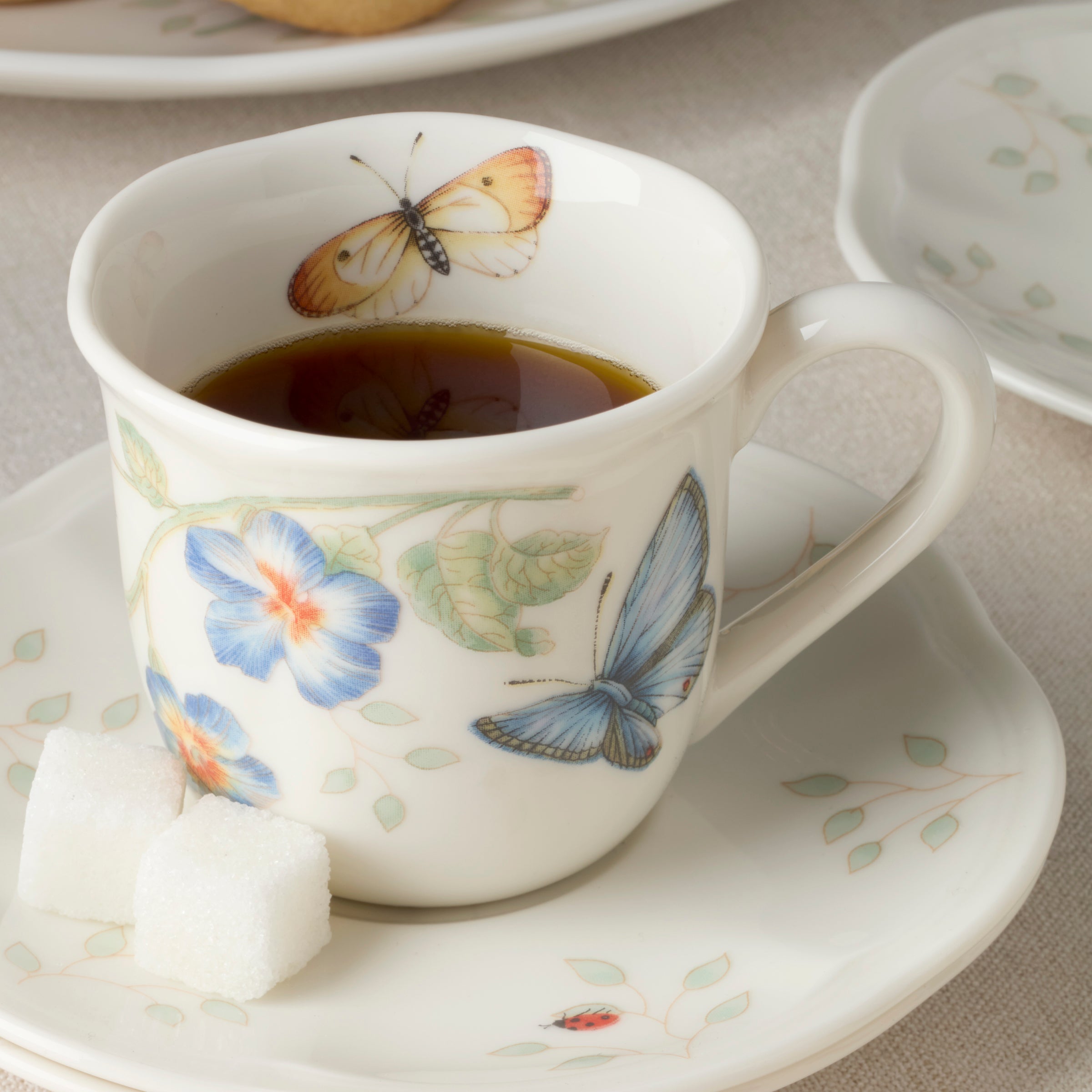 Butterfly Meadow Espresso Cup & Saucers, Set of 4 - Image 4