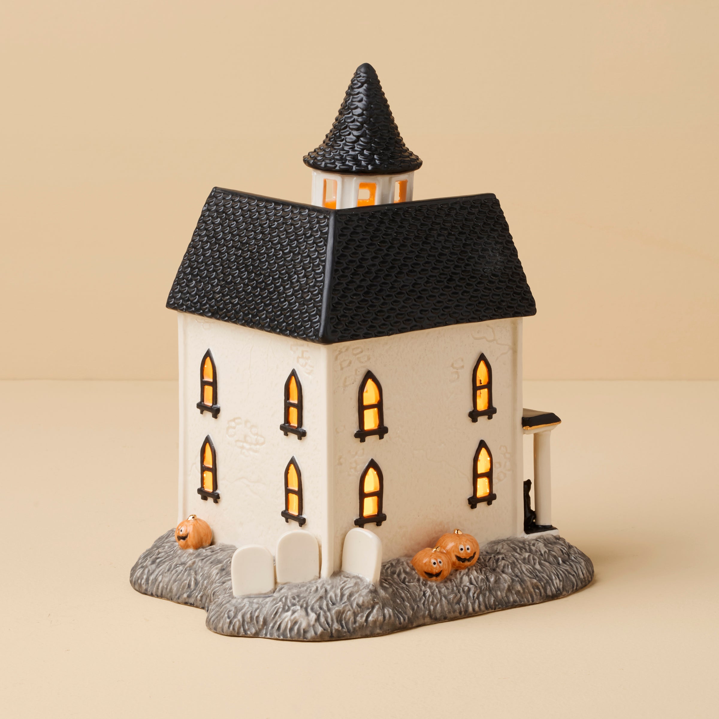 Vintage Halloween Lit Manor Figurine - Image 4