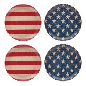 Vintage Americana Accent Plates, Set Of 4