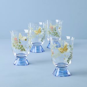Butterfly Meadow Herbs Short Tumblers, Set of 4