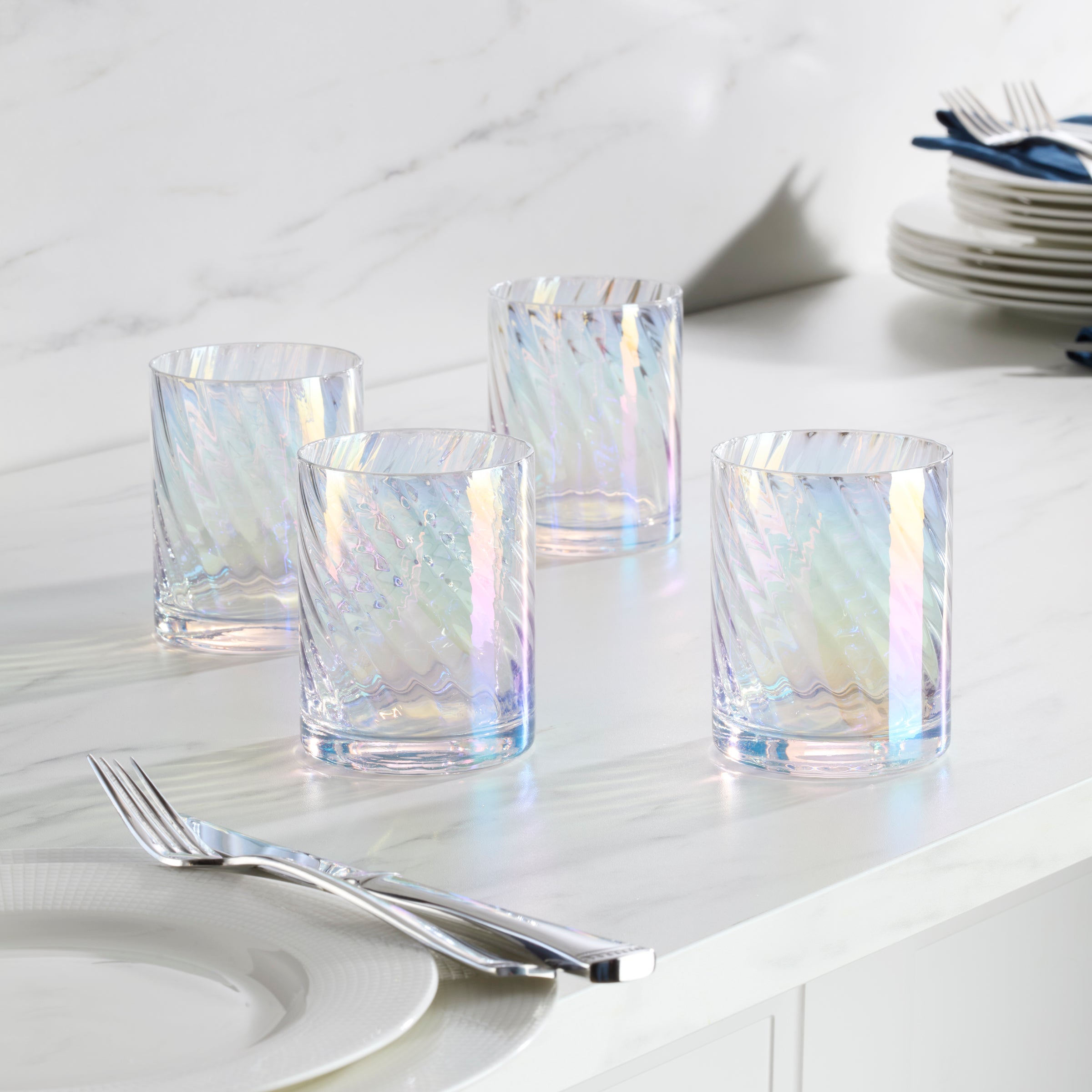 Tuscany Classics Iridescent Double Old-Fashioned Glasses, Set of 4 - Image 4