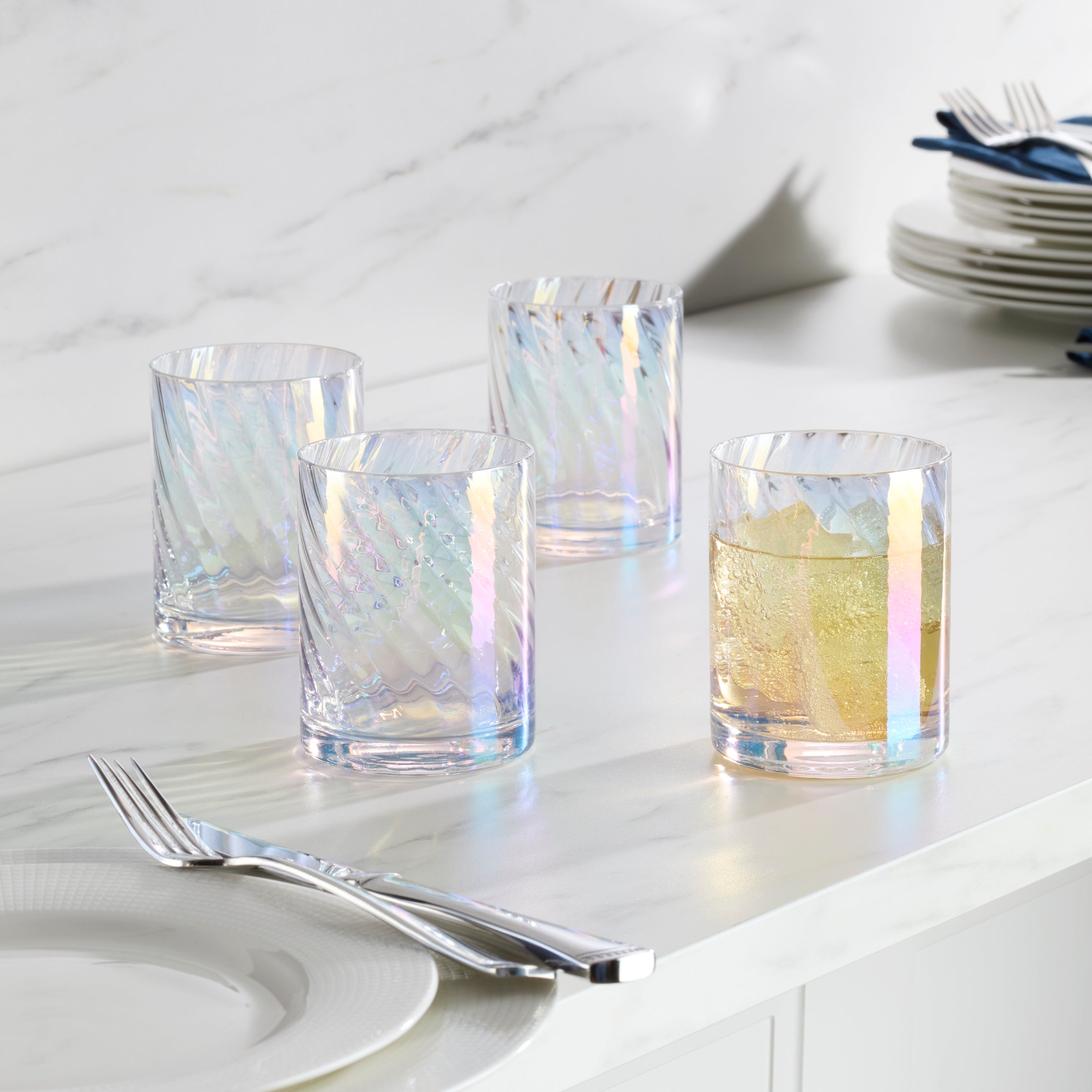 Tuscany Classics Iridescent Double Old-Fashioned Glasses, Set of 4 - Image 5