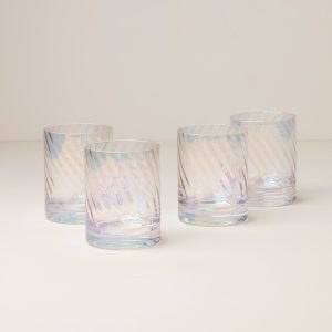 Tuscany Classics Iridescent Double Old-Fashioned Glasses, Set of 4