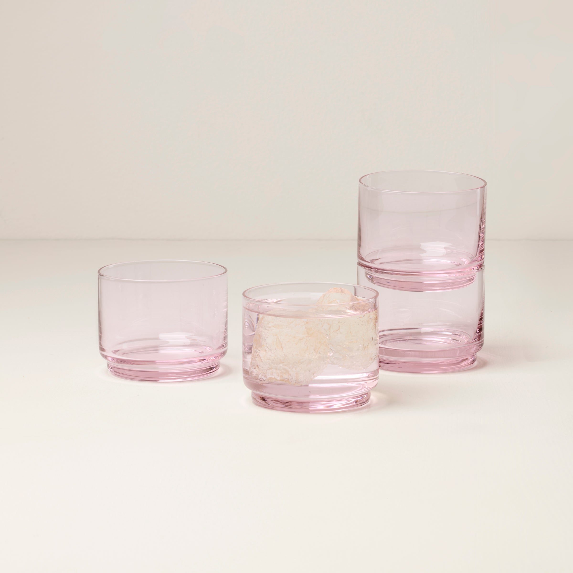 Tuscany Stackable Blush Short Glasses, Set of 4 - Image 2
