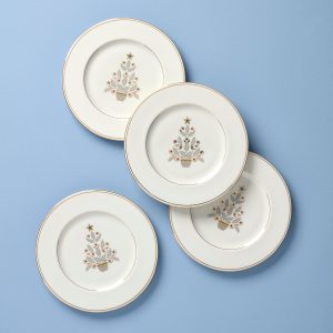 Federal Gold Tree Accent Plates, Set of 4