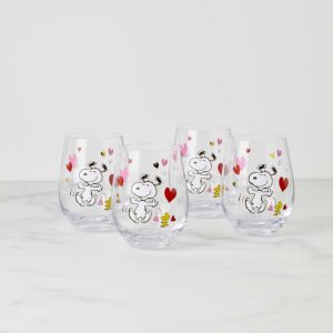 Snoopy Valentine's Day Tumblers, Set of 4