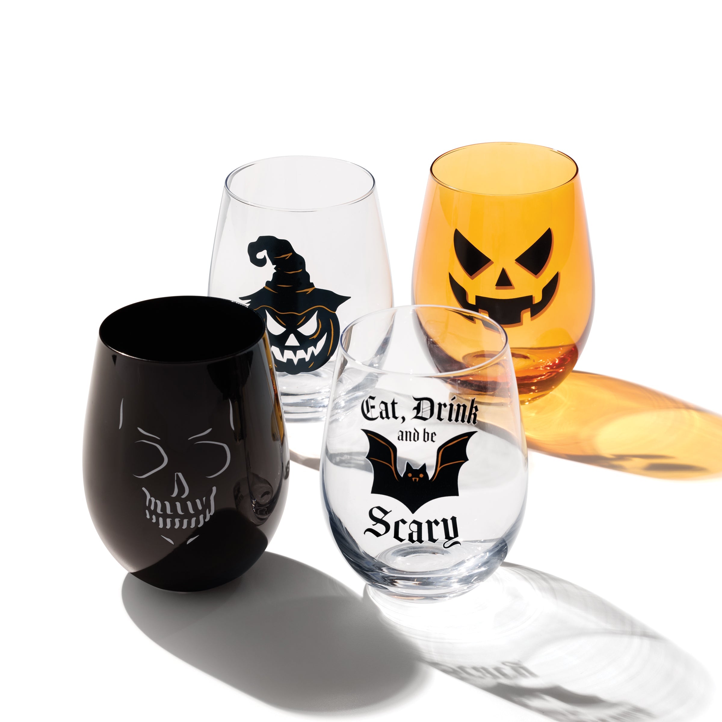 Vintro Halloween Stemless Wine Glasses, Set Of 4 - Image 2