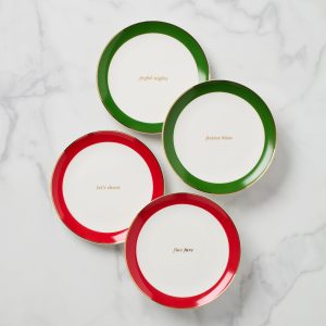 Evergreen Rim Accent Plates, Set of 4