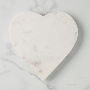 White Marble Heart Shaped Serving Board