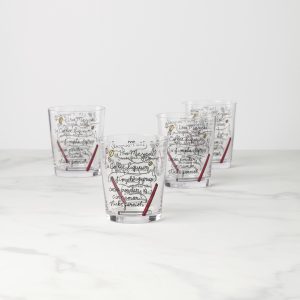Make Merry Double Old-Fashioned Glasses, Set of 4