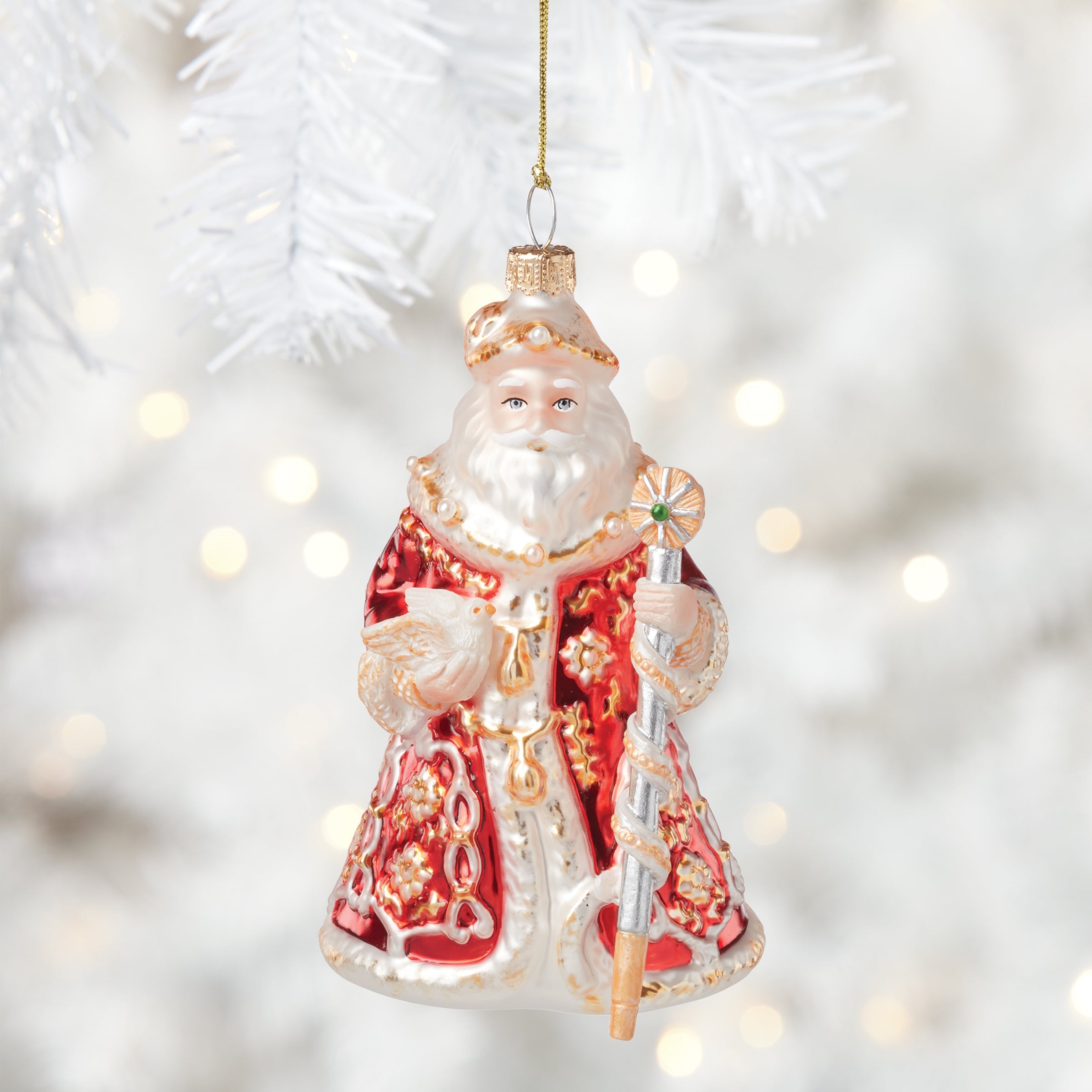 Blown Glass Santa Ornament - Image 3