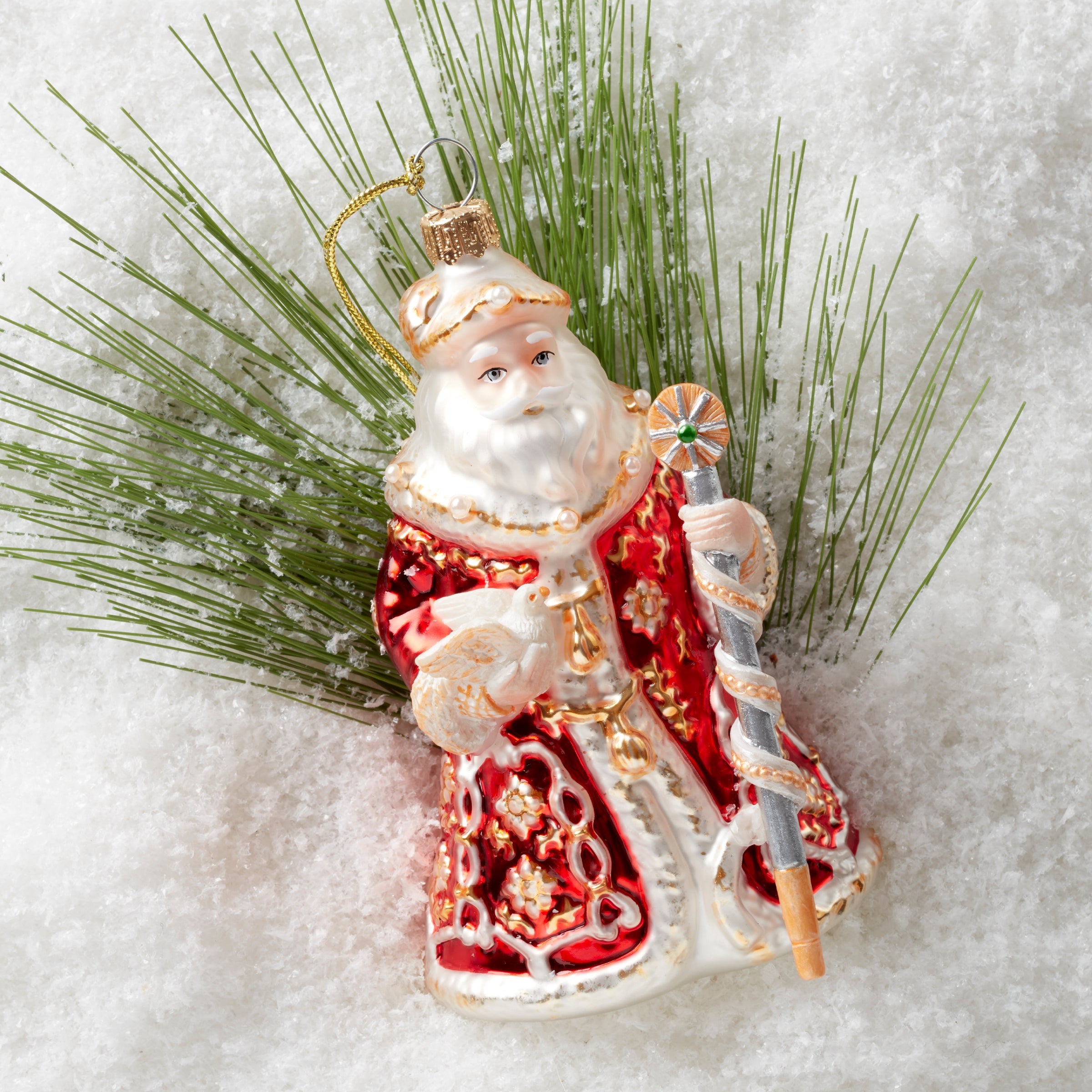 Blown Glass Santa Ornament - Image 4