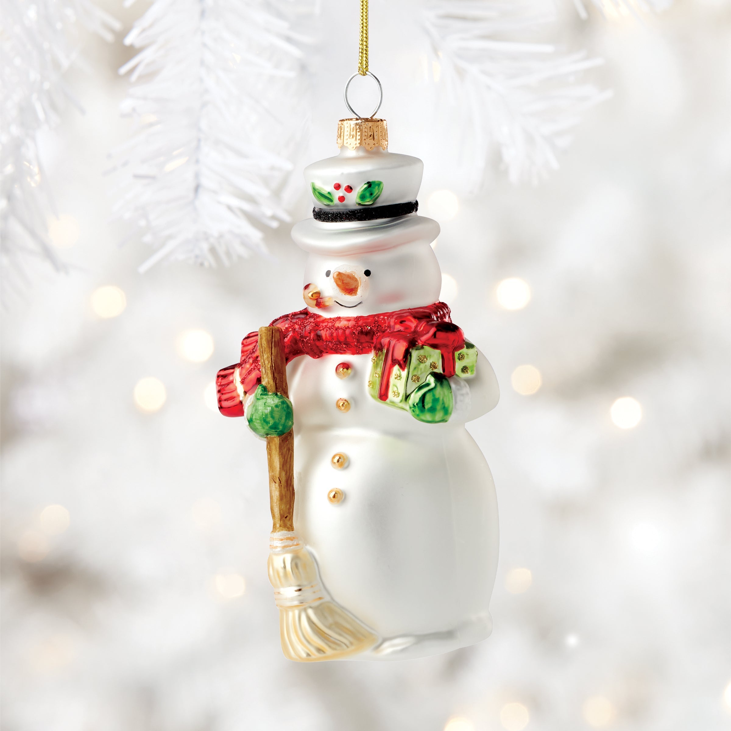 Blown Glass Snowman Ornament - Image 3