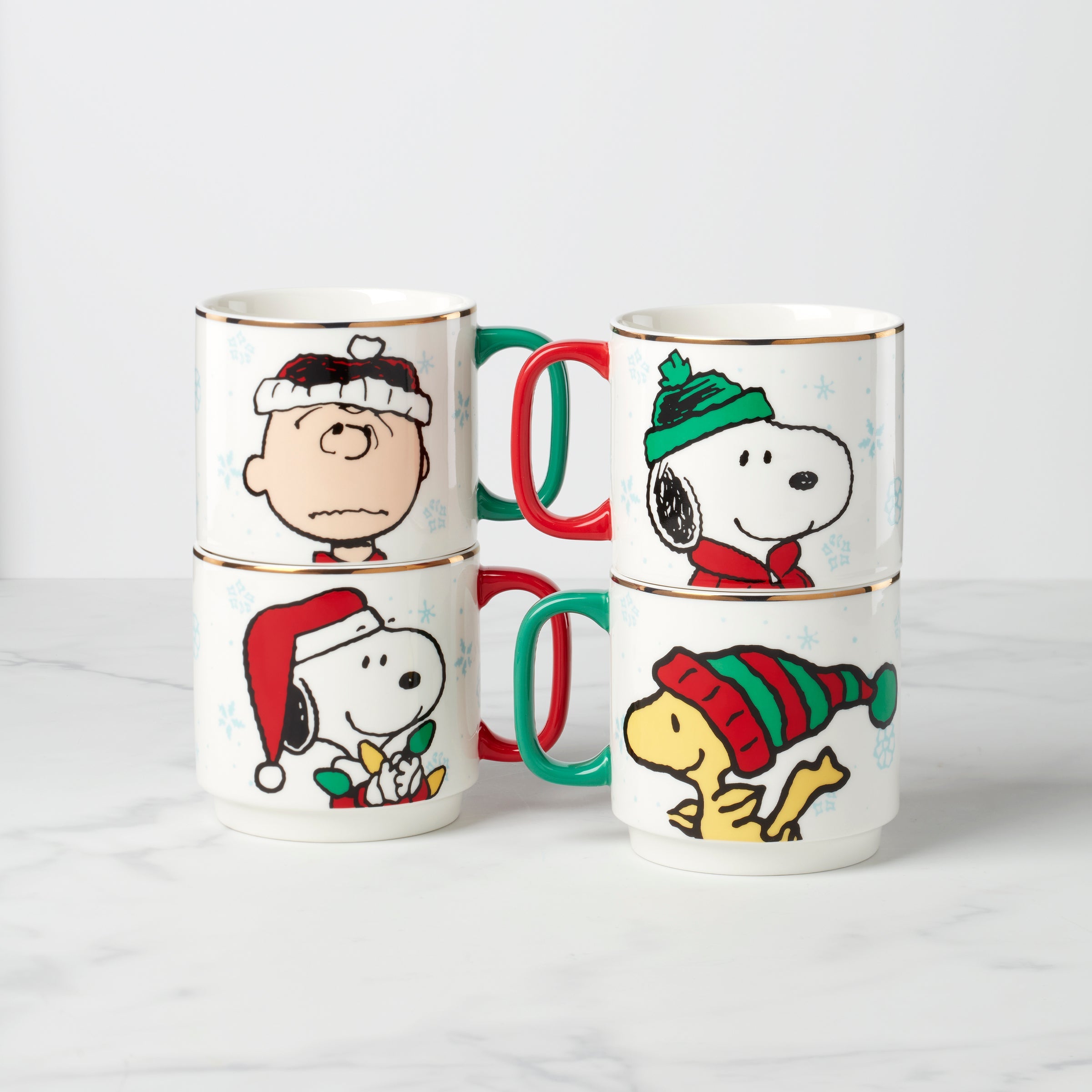 Snoopy Christmas Stacking Mugs, Set of 4 - Image 2