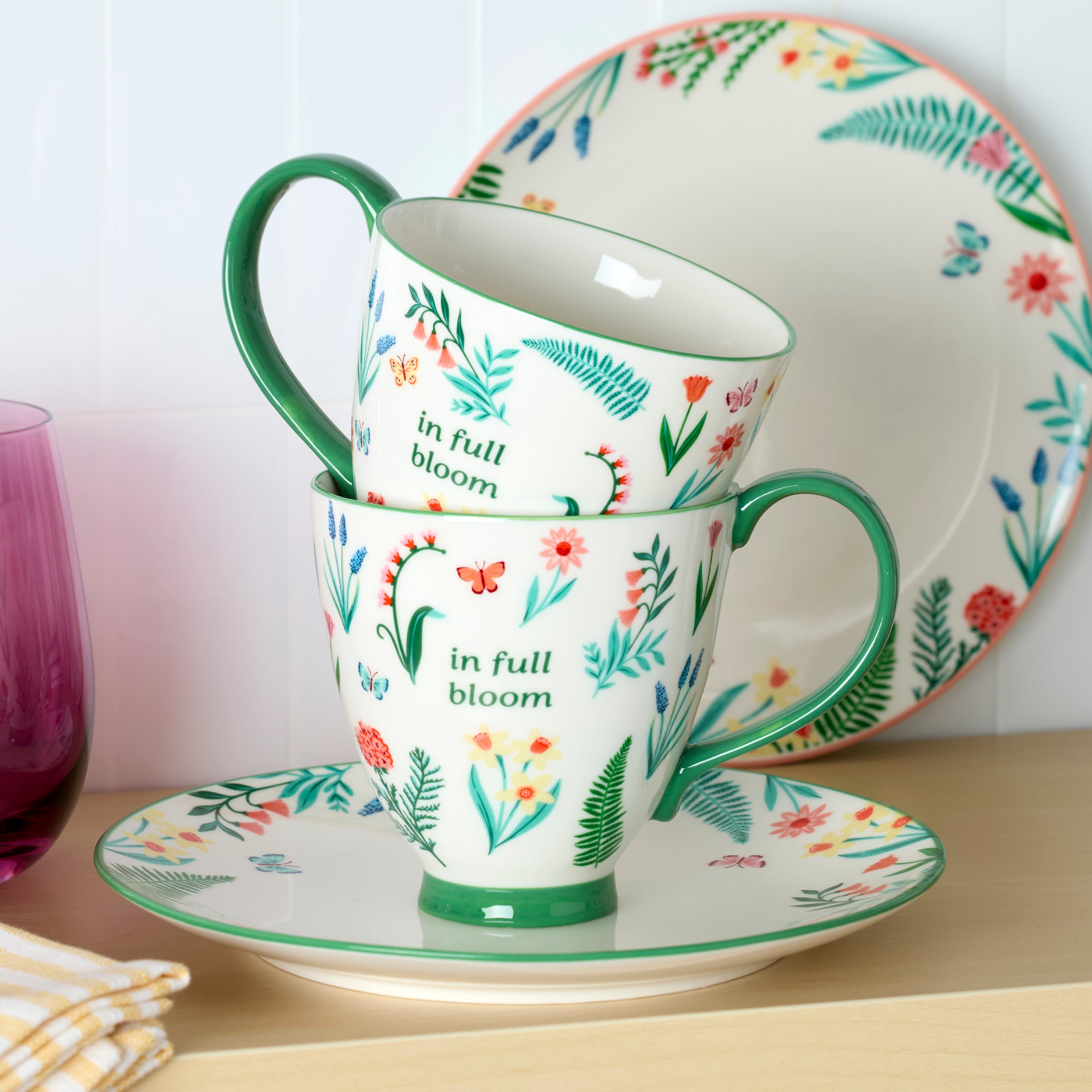 First Blooms Green Mugs, Set of 2 - Image 2