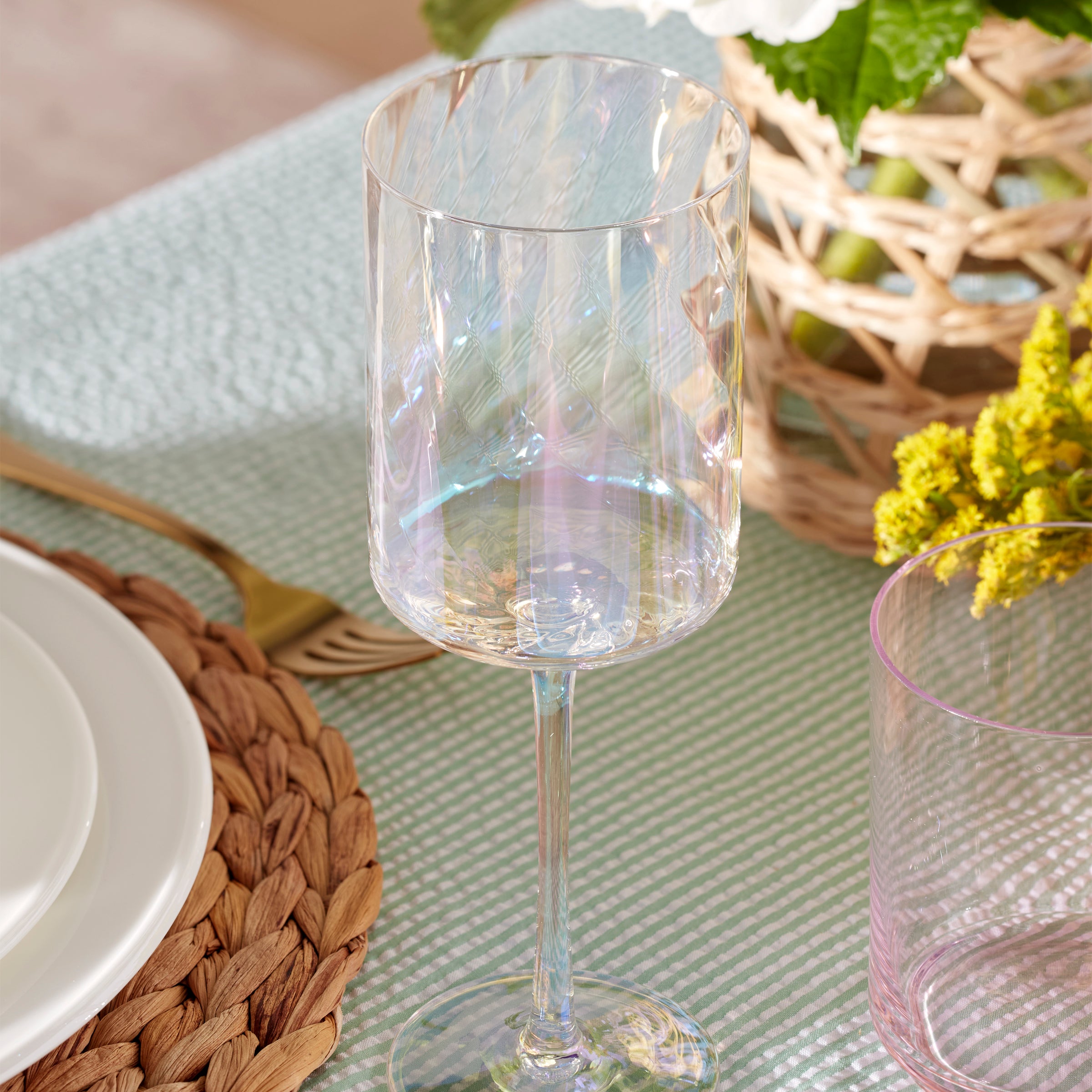 Tuscany Classics Iridescent White Wine Glasses, Set of 4 - Image 6
