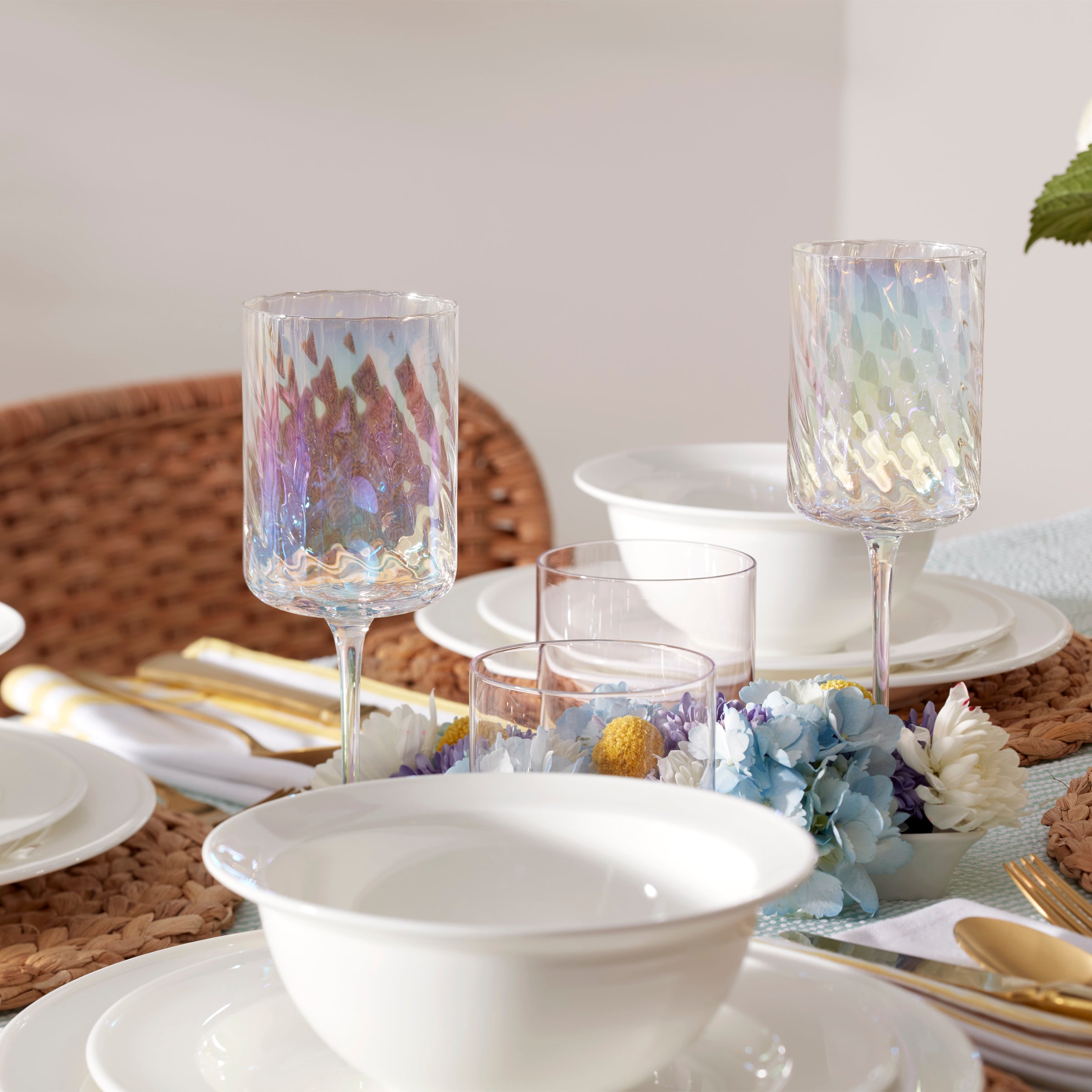 Tuscany Classics Iridescent White Wine Glasses, Set of 4 - Image 4