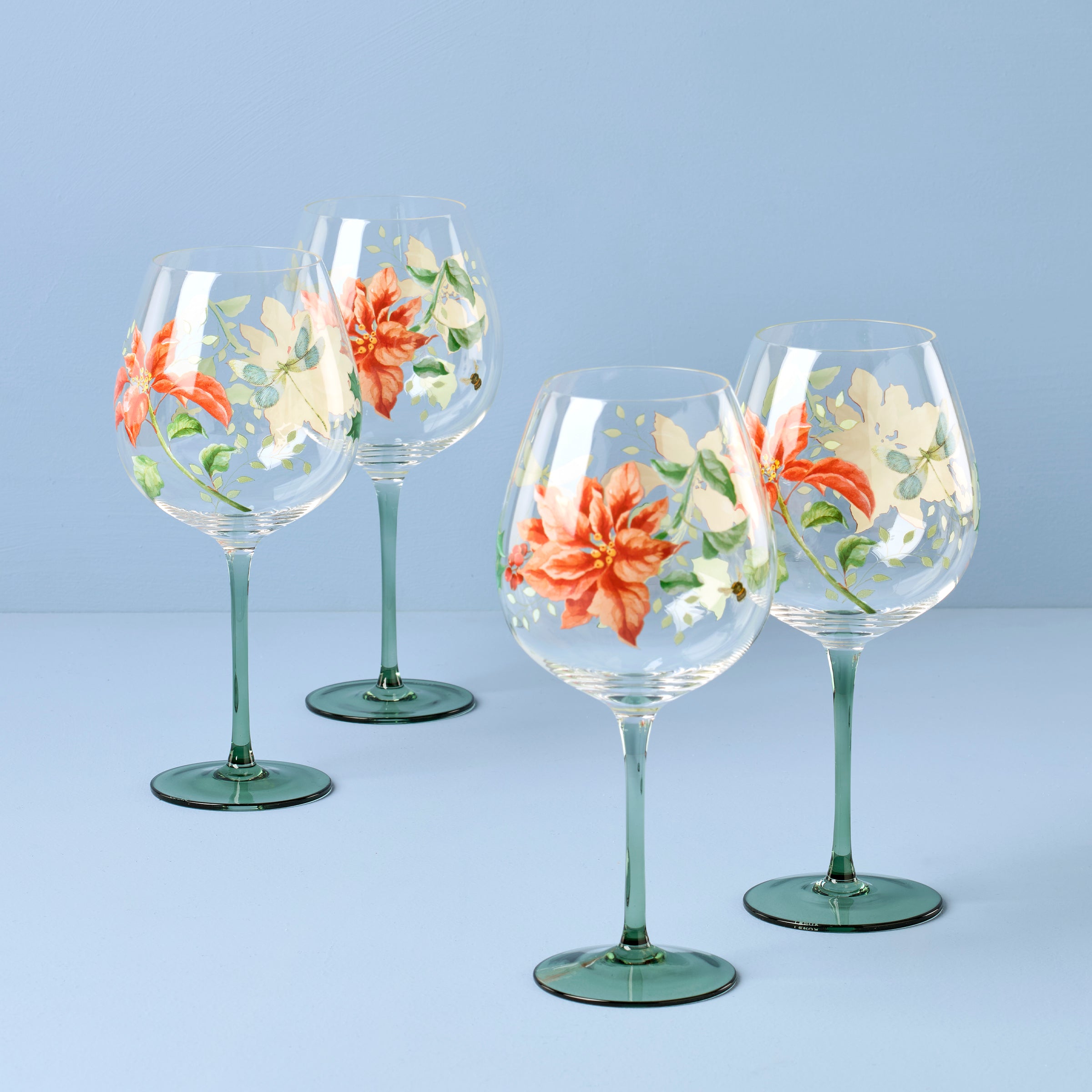 Butterfly Meadow Holiday Balloon Glasses, Set of 4 - Image 2