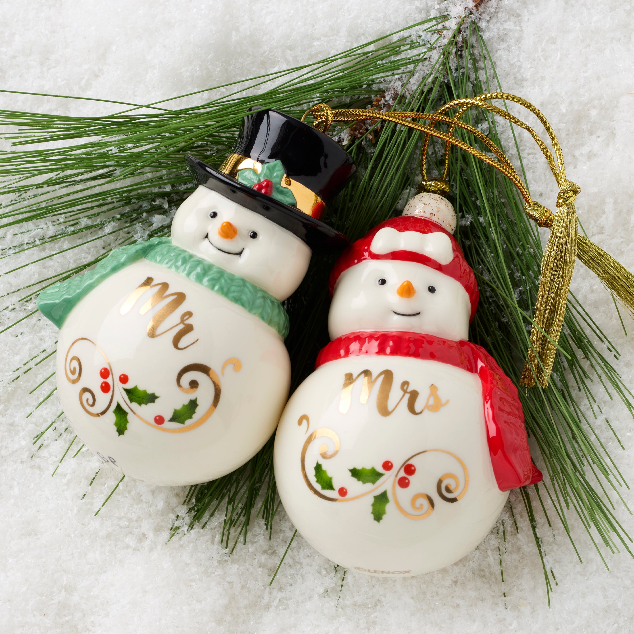 Mr & Mrs Snowman Ornaments - Image 2