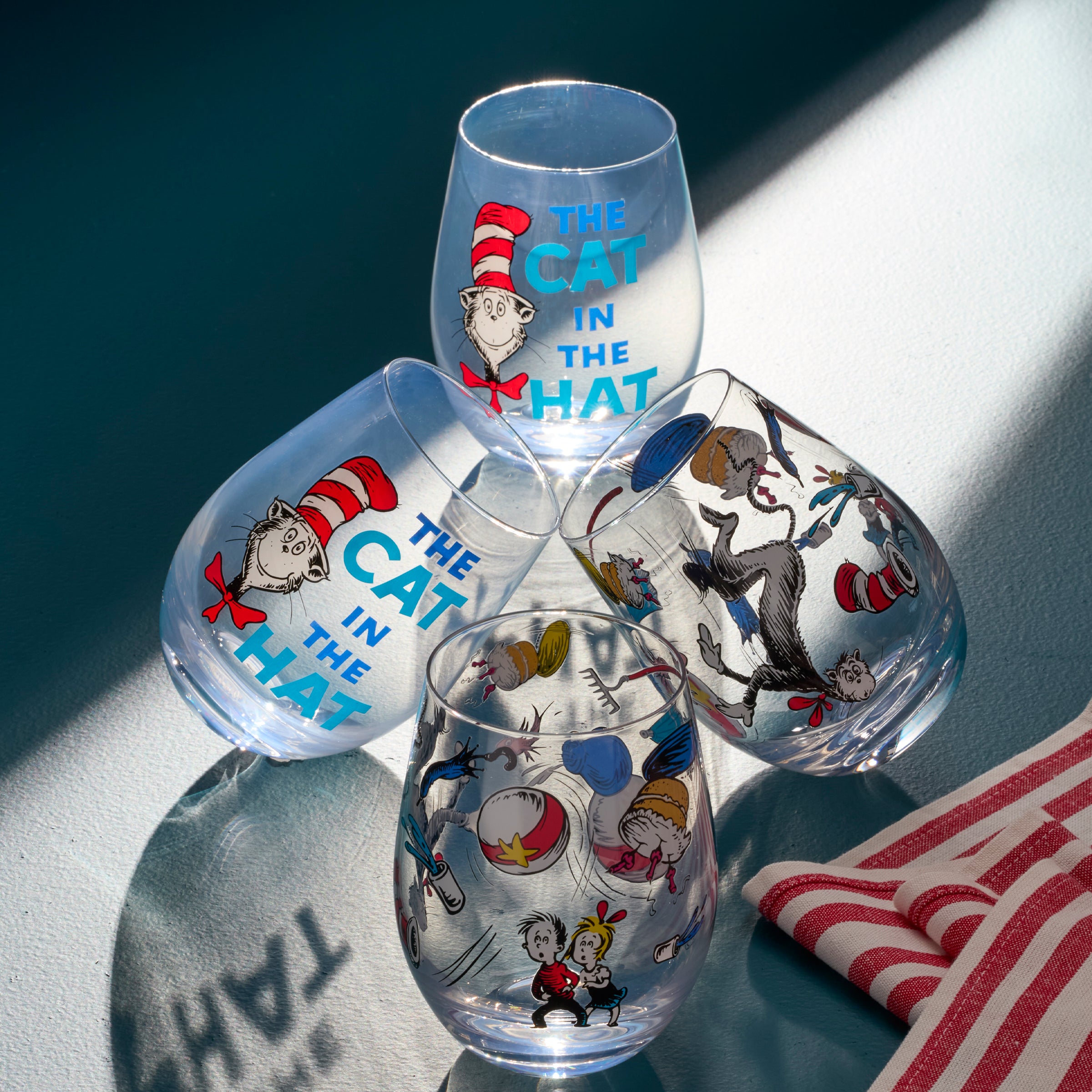 Cat In The Hat Tumblers, Set of 4 - Image 3