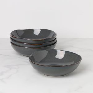 Organic Shades Gray Pasta Bowls, Set of 4