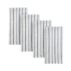 Blue Bay Stripe Dinner Napkins, Set of 4