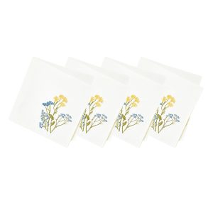 Wildflowers Border Dinner Napkins, Set of 4