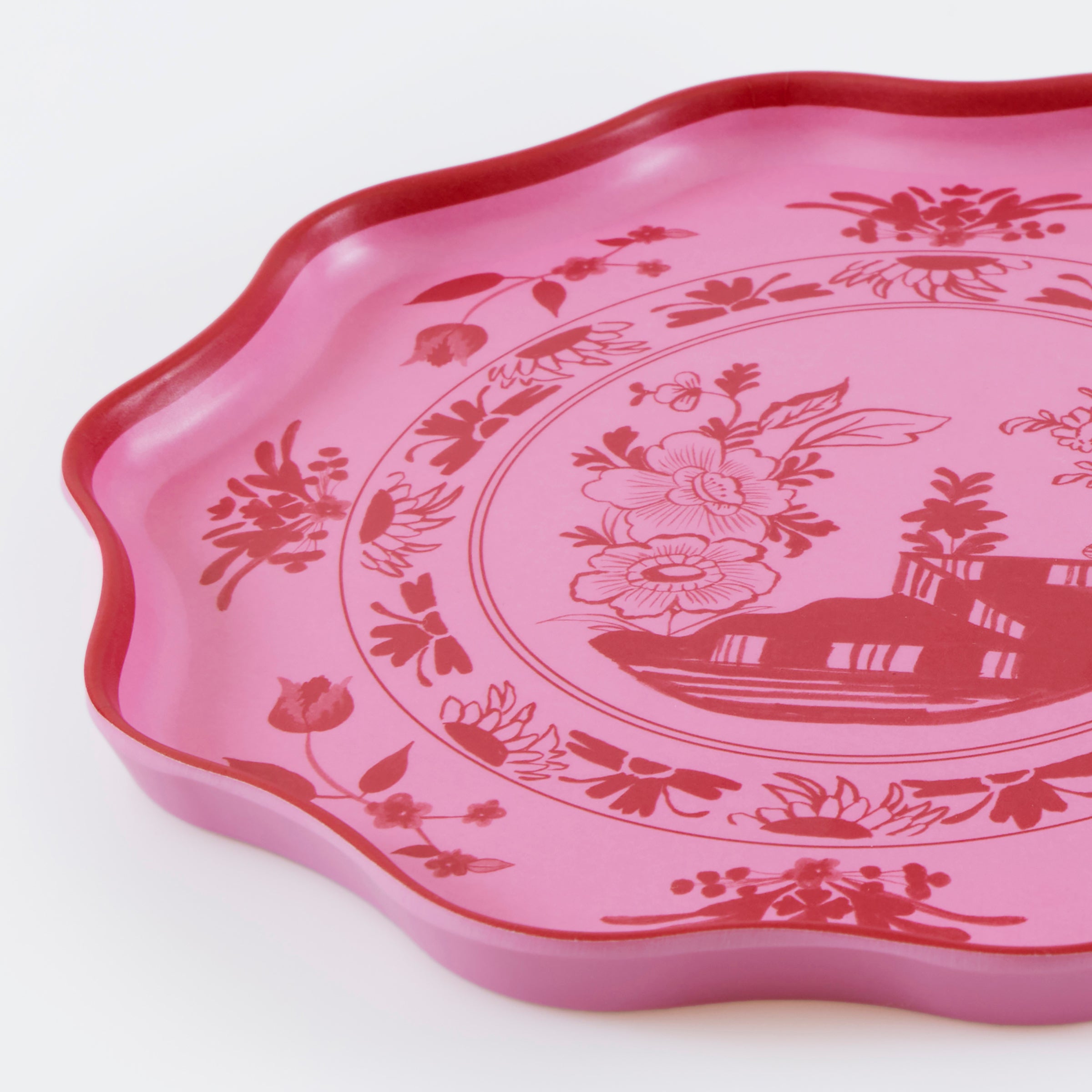 Pink Vintage Botanical Reusable Small Plates, Set of 4 - Image 2