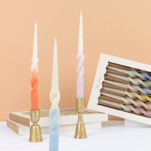 Rainbow Twisted Table Candles, Set of 8