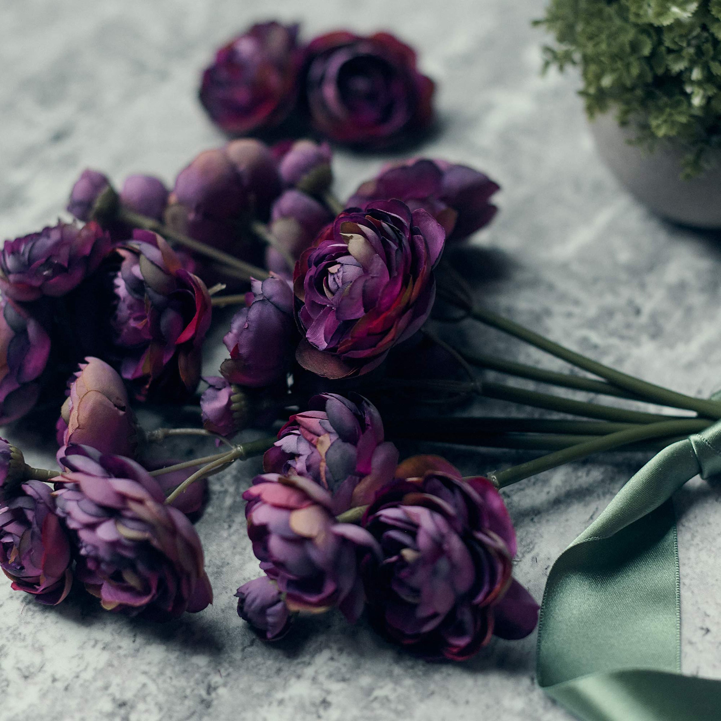 Artificial Purple Ranunculus Bunch - Image 3