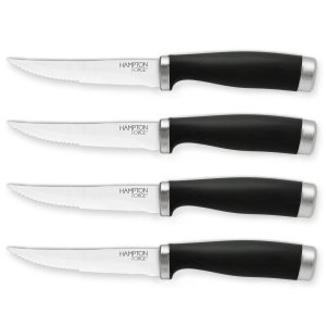 Epicure Black Steak Knives, Set of 4